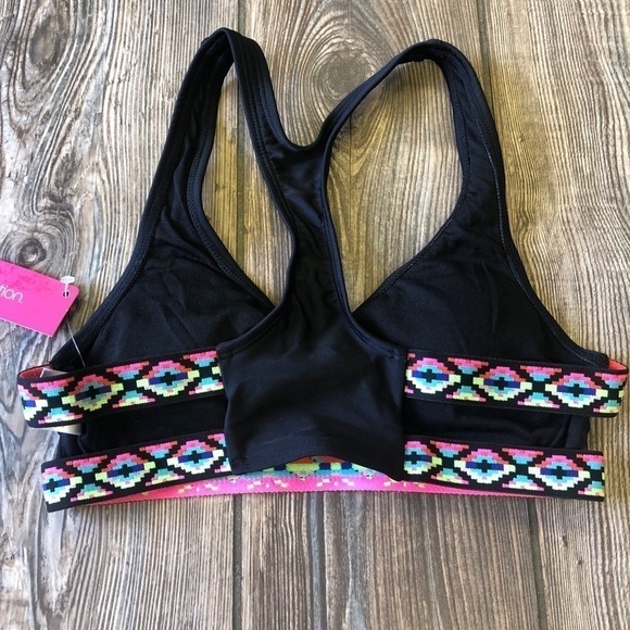 XHILARATION Black Tribal Band Cut Out Bikini Top - Picture 4 of 6
